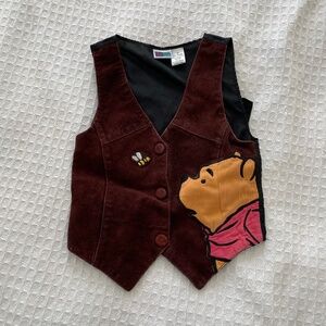 VTG Pooh Suede Vest - Size 7/8